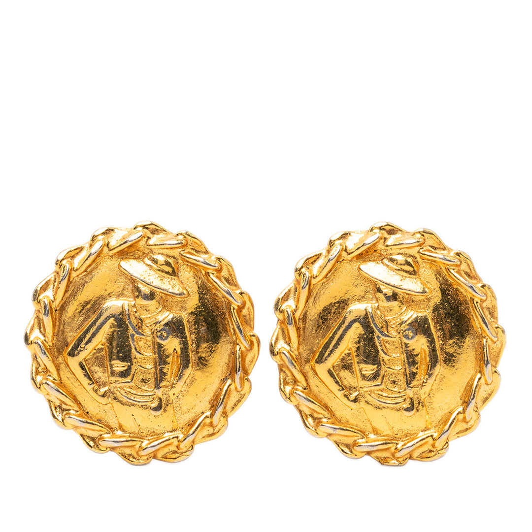 Chanel plaqué Mademoiselle À clip Boucles d'oreilles Métal