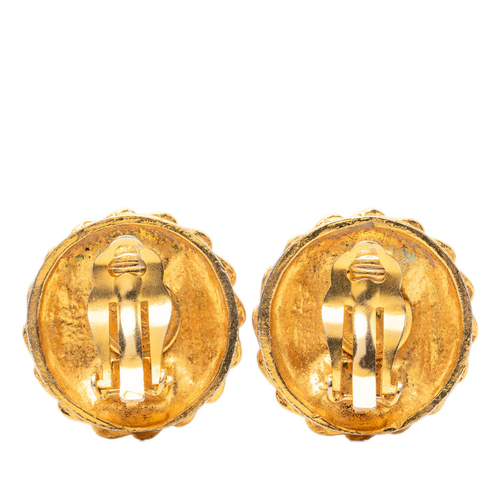 Chanel plaqué Mademoiselle À clip Boucles d'oreilles Métal