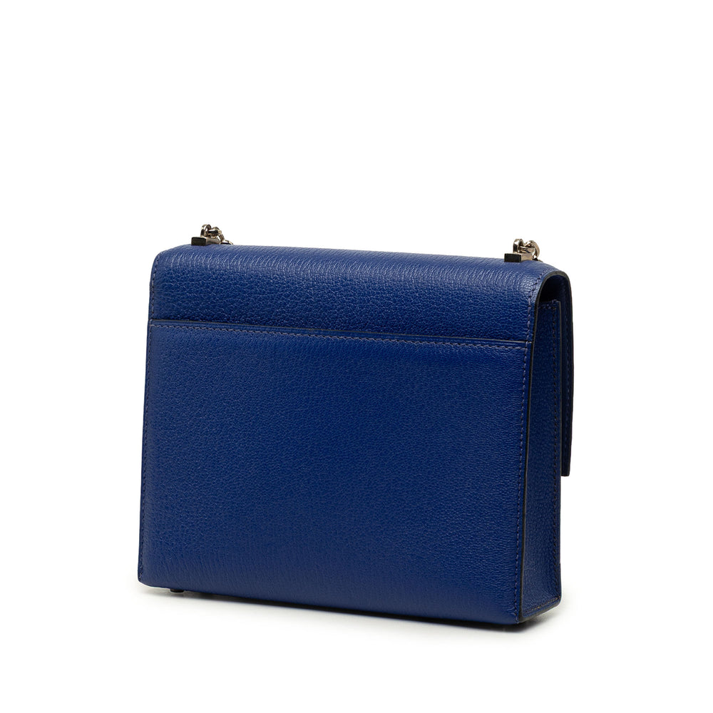Hermès Chevre Mysore Verrou Chaînee Mini Bleu – vue 2 – GABY PARIS
