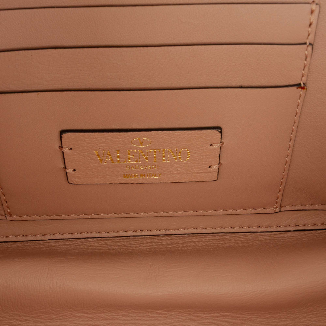 Roman Stud Boîte Pochette Cuir de veau Marron