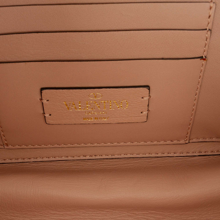 Roman Stud Boîte Pochette Cuir de veau Marron