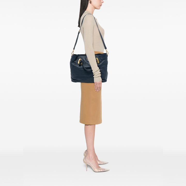 Prada Soft Cuir de veau Open Convertible Shopping Cabas