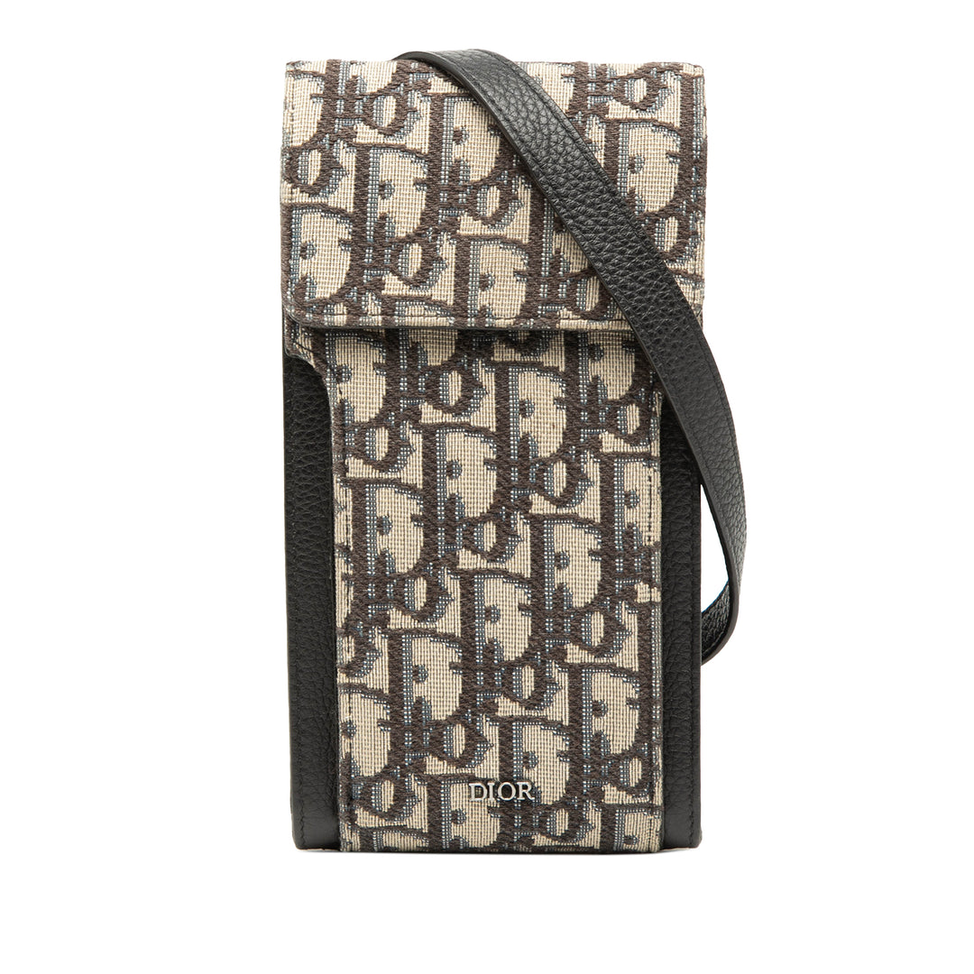 Dior Oblique Toile Phone Holder Sac porté croisé