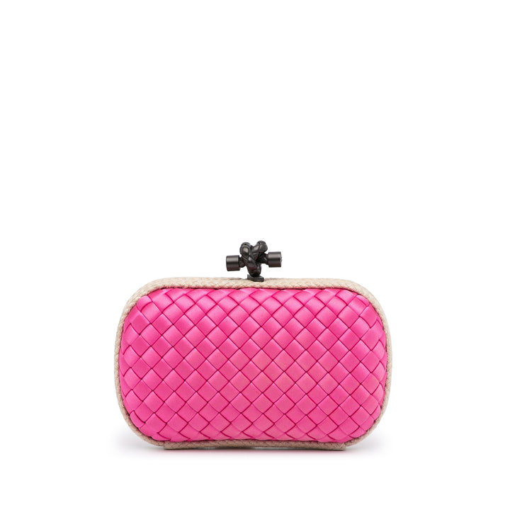 Intreccio Impero Satin Knot Clutch Pink - Gaby Paris