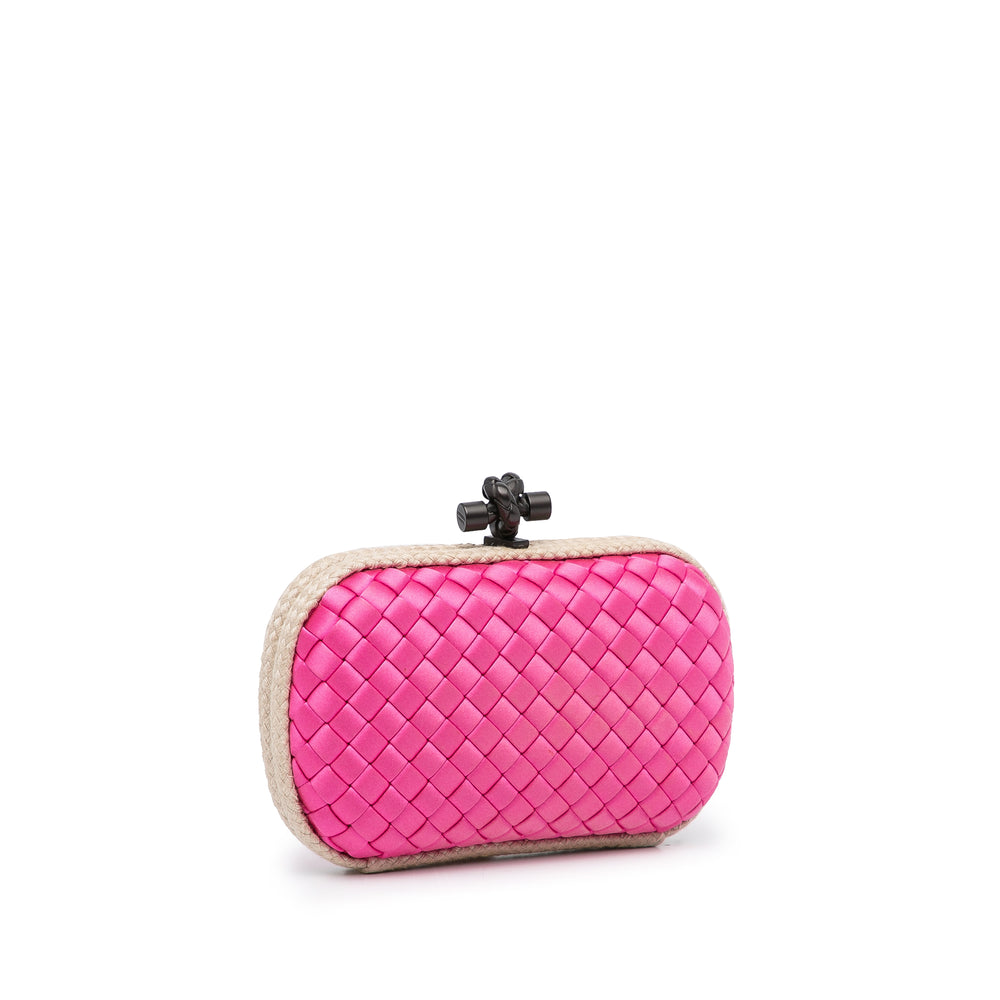 Intreccio Impero Satin Knot Clutch Pink - Gaby Paris