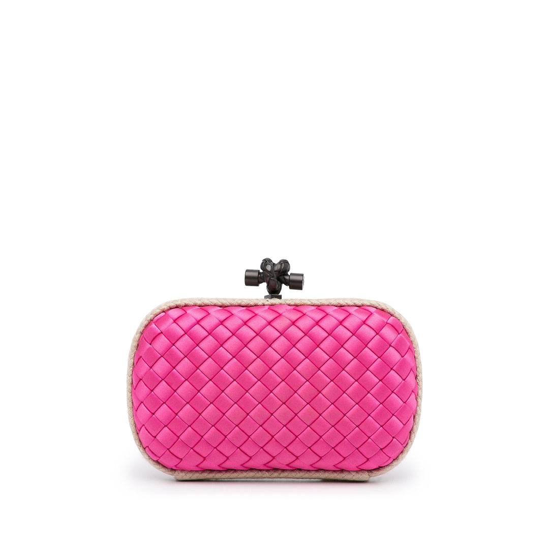 Intreccio Impero Satin Knot Clutch Pink - Gaby Paris