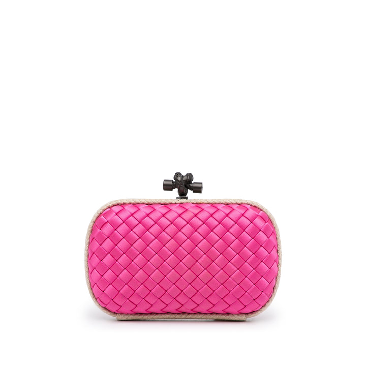 Intreccio Impero Satin Knot Clutch Pink - Gaby Paris