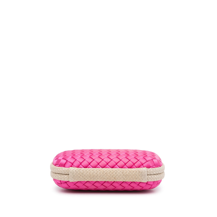 Intreccio Impero Satin Knot Clutch Pink - Gaby Paris