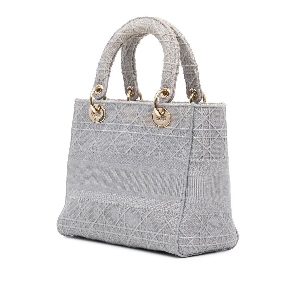 Medium Canvas Cannage Lady D Lite Gray - Gaby Paris