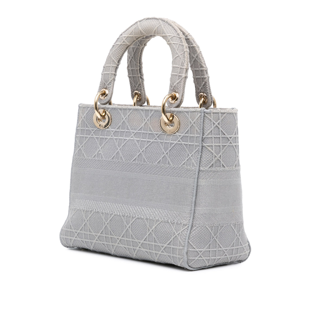 Medium Canvas Cannage Lady D Lite Gray - Gaby Paris