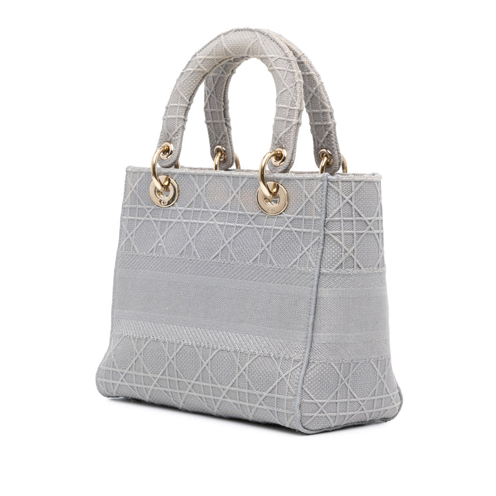 Medium Canvas Cannage Lady D Lite Gray - Gaby Paris