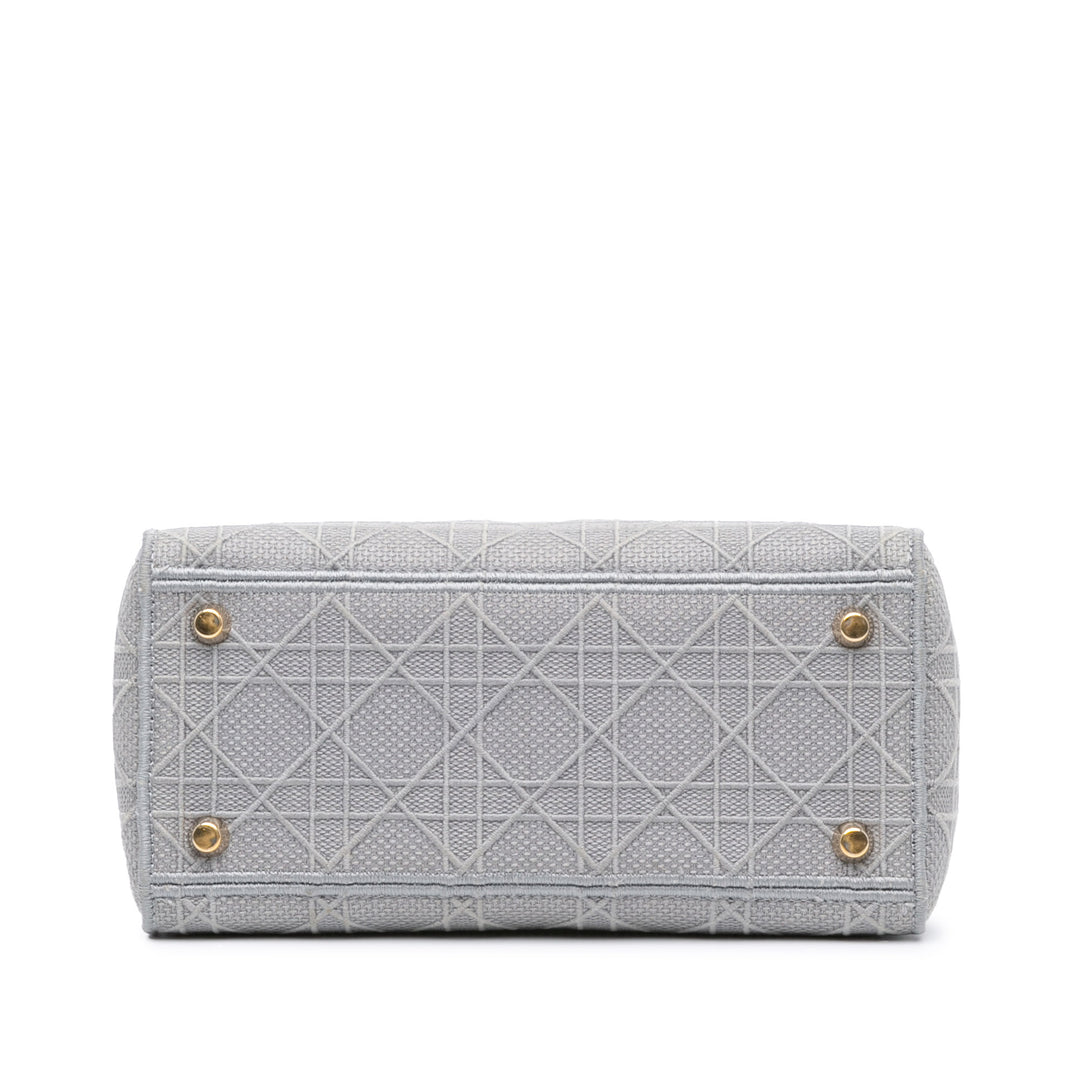 Medium Canvas Cannage Lady D Lite Gray - Gaby Paris