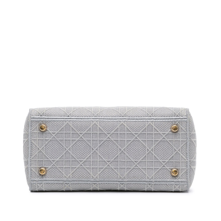 Medium Canvas Cannage Lady D Lite Gray - Gaby Paris