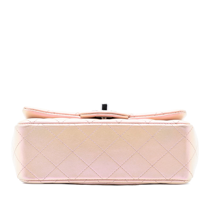 Chanel Mini Rectangular Classic Iridescent Cuir d’agneau Simple rabat