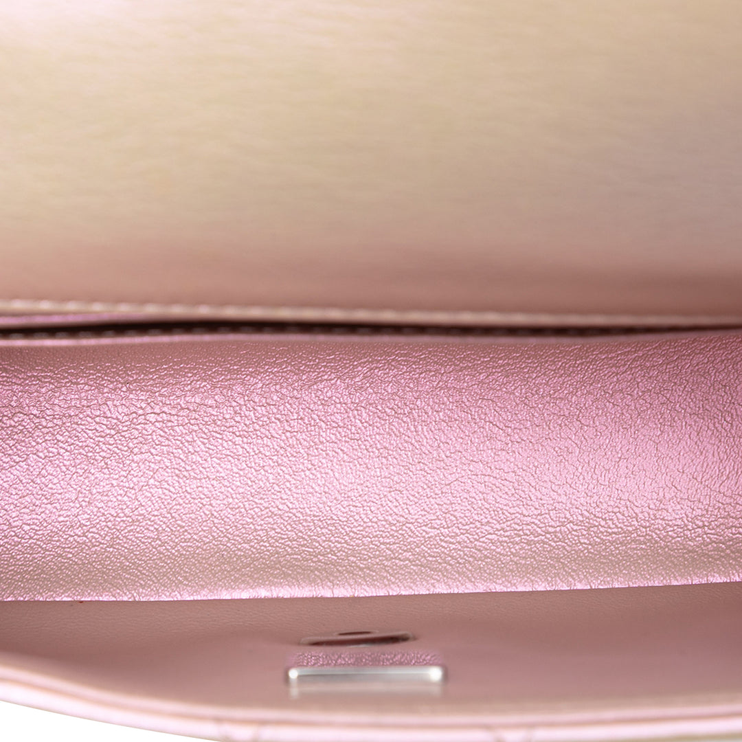 Chanel Mini Rectangular Classic Iridescent Cuir d’agneau Simple rabat