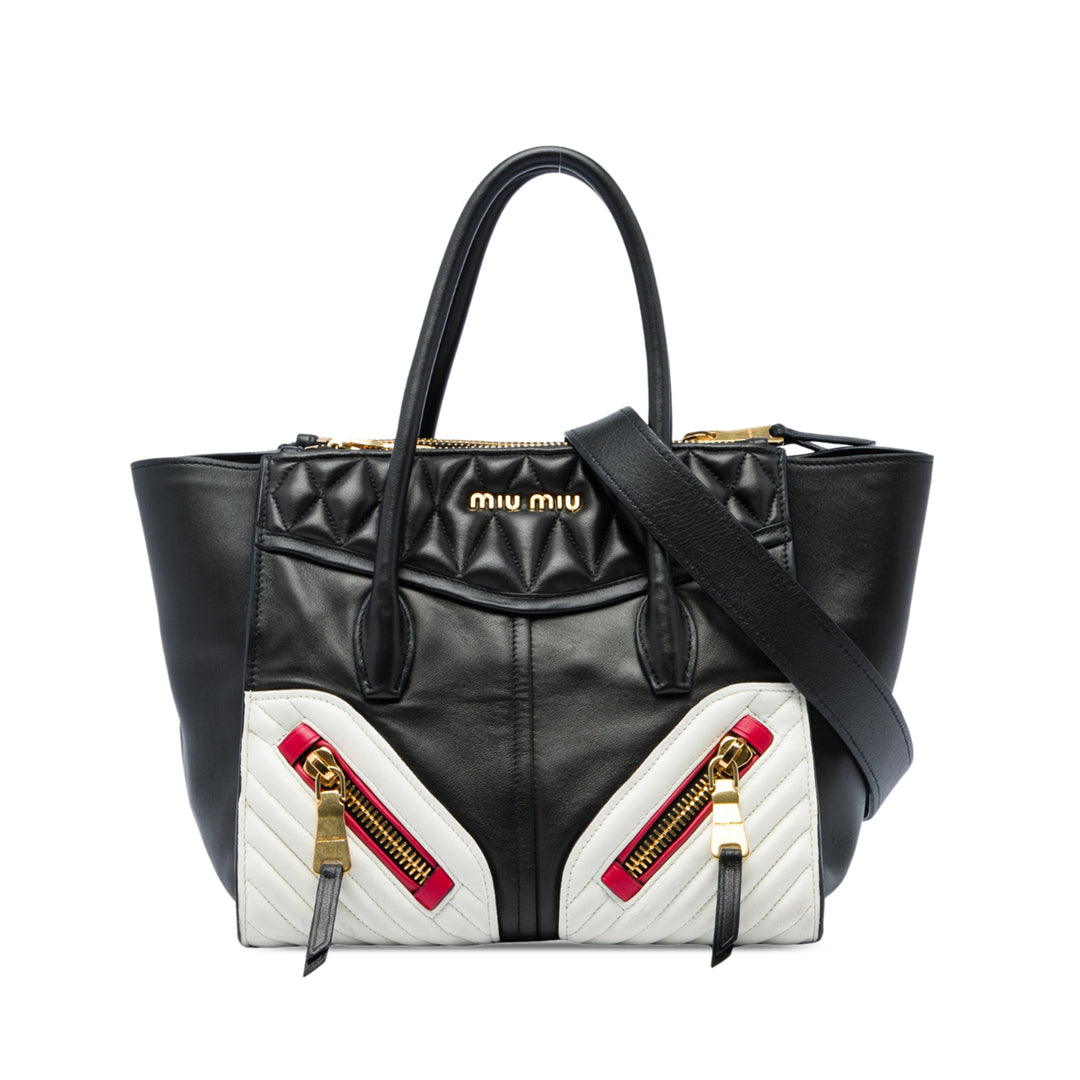 Tricolore Biker Twin Poche Sac Petit nappa Noir