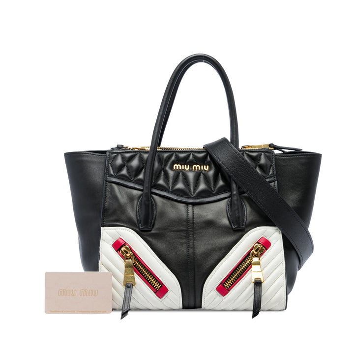 Tricolore Biker Twin Poche Sac Petit nappa Noir