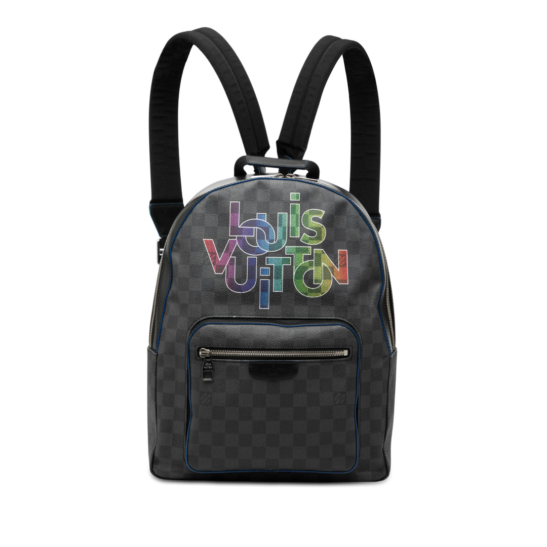 Louis Vuitton Édition limitée Damier Graphite Logo Rainbow Josh Sac à dos