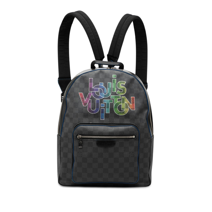 Louis Vuitton Édition limitée Damier Graphite Logo Rainbow Josh Sac à dos