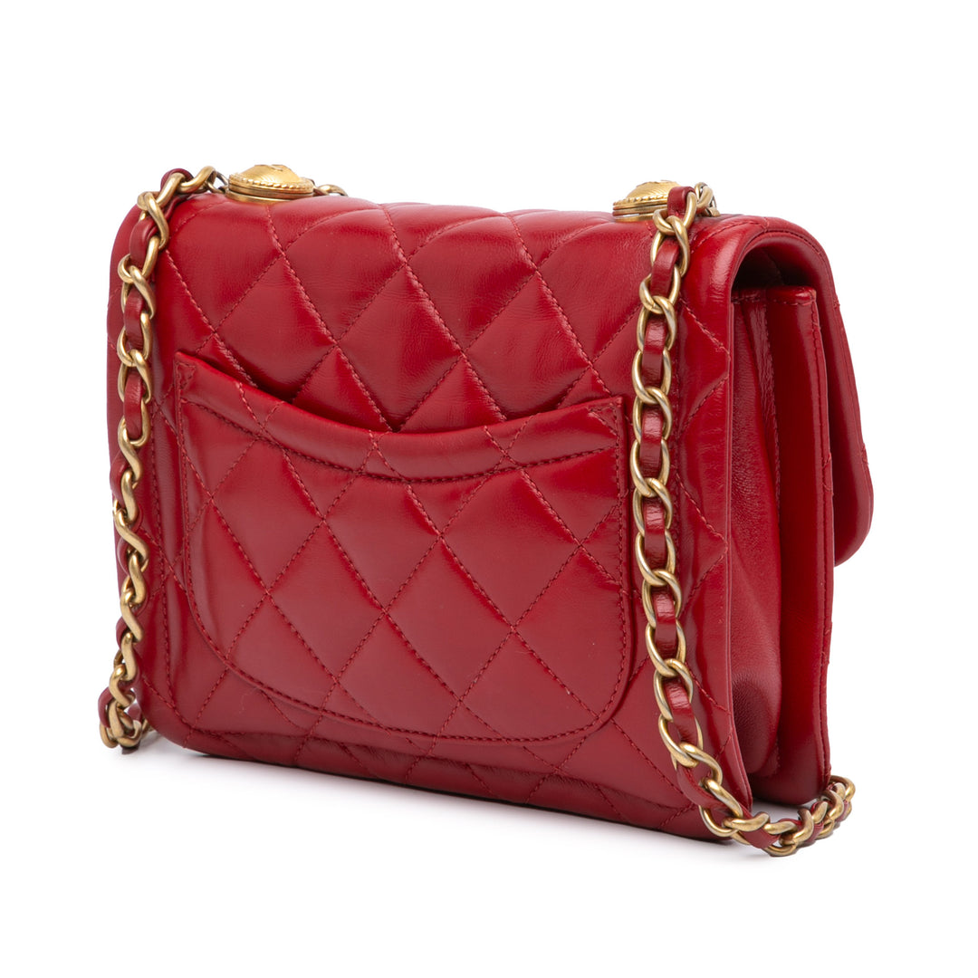 Chanel Matelassé Souple Carré à rabat Mini Cuir d'agneau