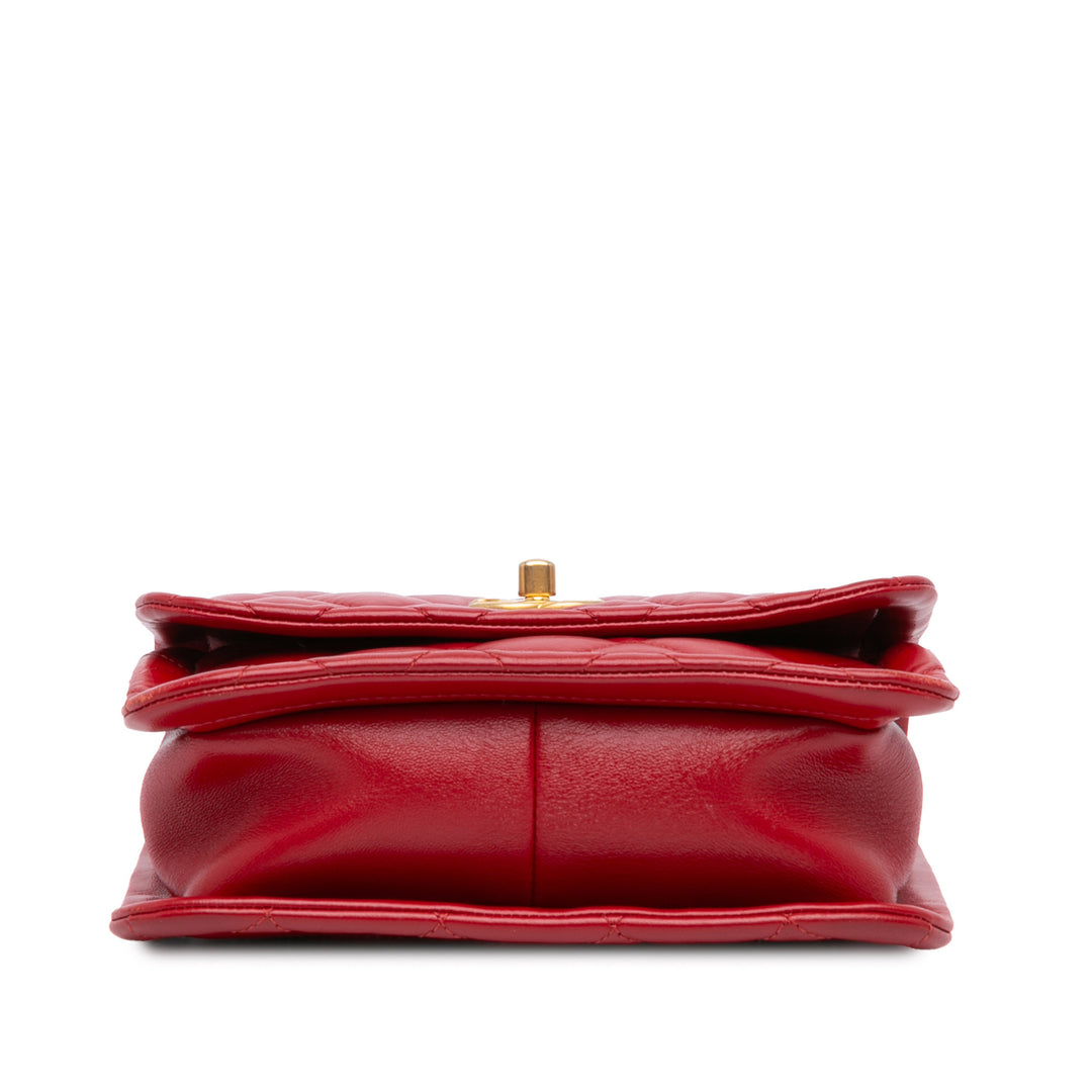 Chanel Matelassé Souple Carré à rabat Mini Cuir d'agneau