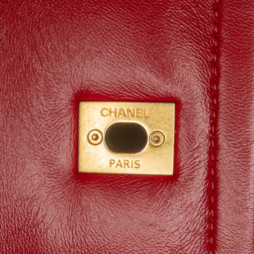Chanel Matelassé Souple Carré à rabat Mini Cuir d'agneau