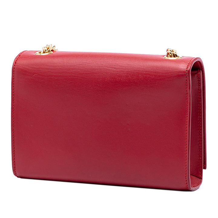 Saint Laurent Small Smooth Cuir de veau Monogram Kate Pompon Sac porté croisé