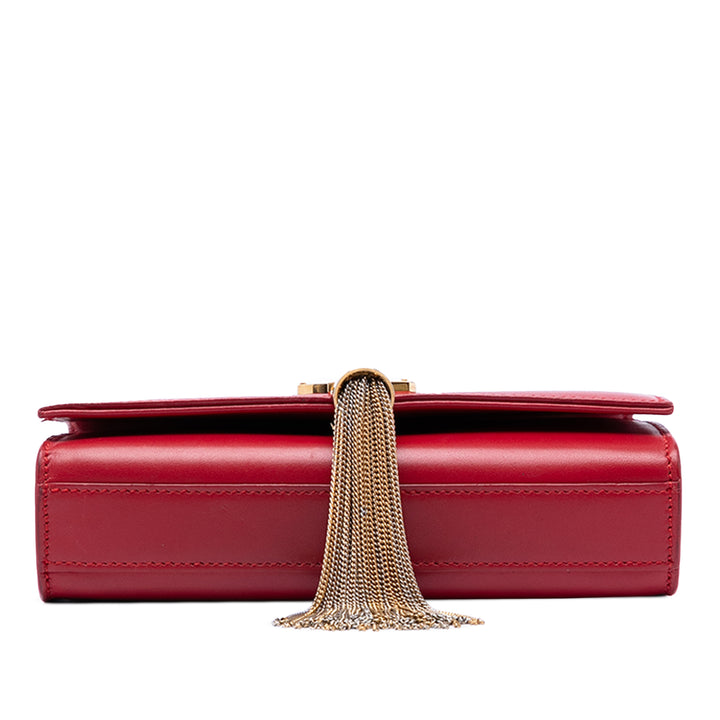 Saint Laurent Small Smooth Cuir de veau Monogram Kate Pompon Sac porté croisé
