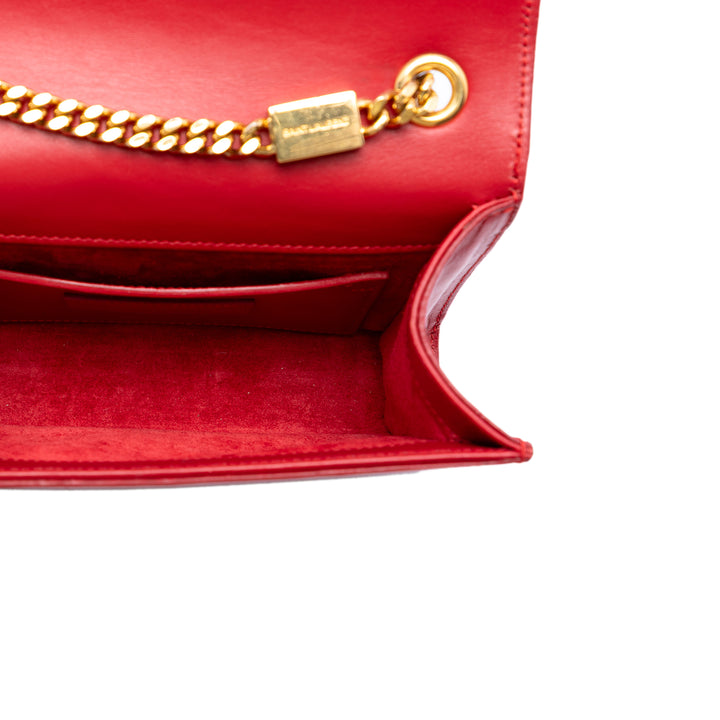 Saint Laurent Small Smooth Cuir de veau Monogram Kate Pompon Sac porté croisé
