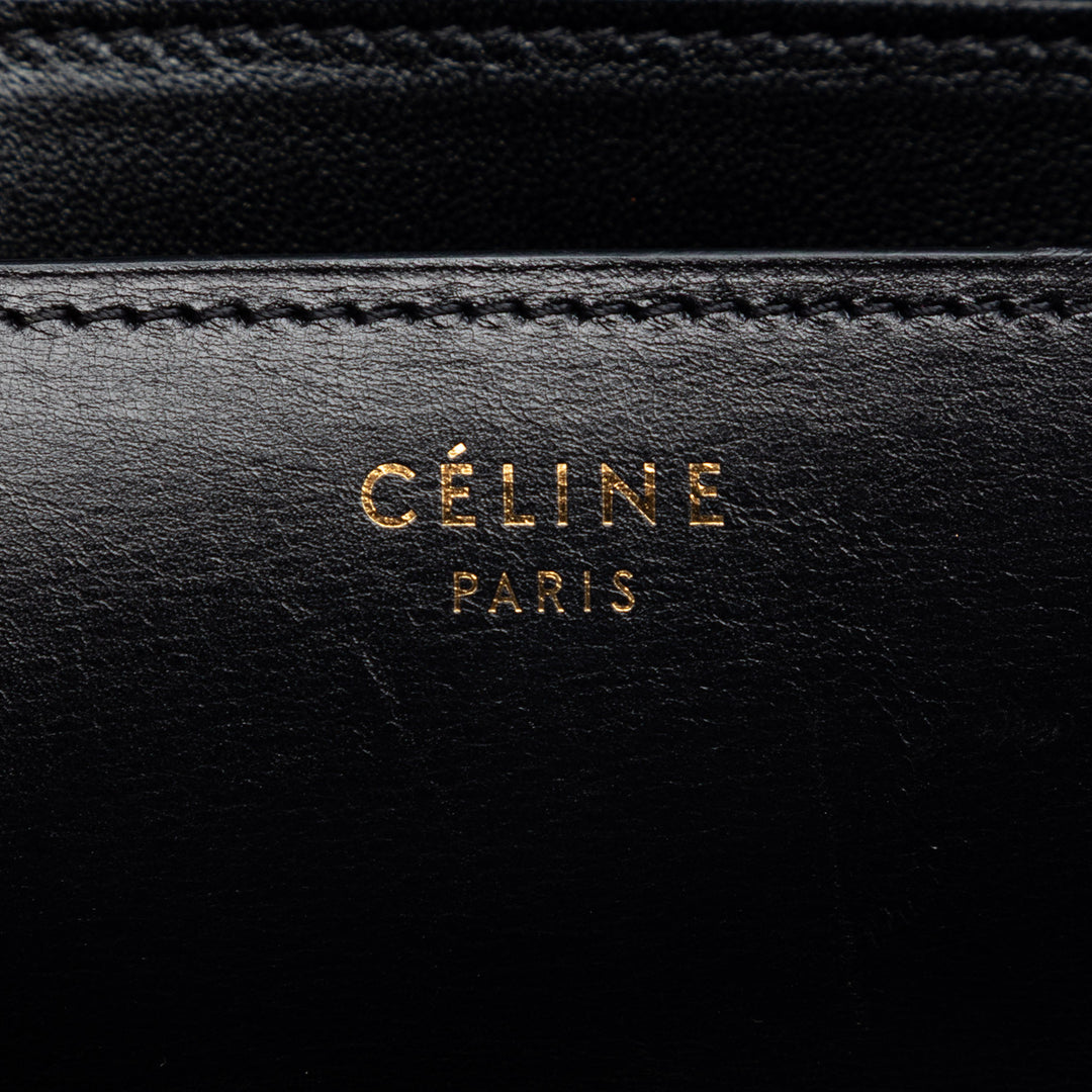 Celine Medium Cuir de veau et Leopard Print Pony Hair Classic Boîte
