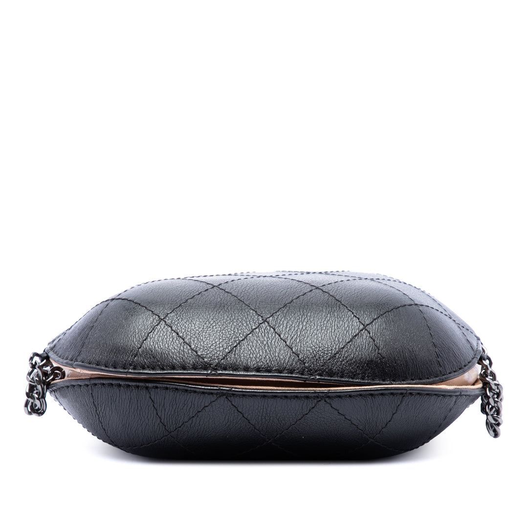 Chanel Bicolore Matelassé Gabrielle Sac seau Petit Cuir de veau Beige – vue 3 – GABY PARIS