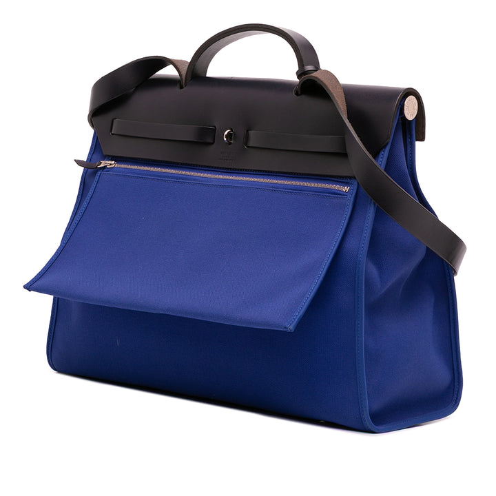 Hermès Toile Herbag Zip 39 Bleu