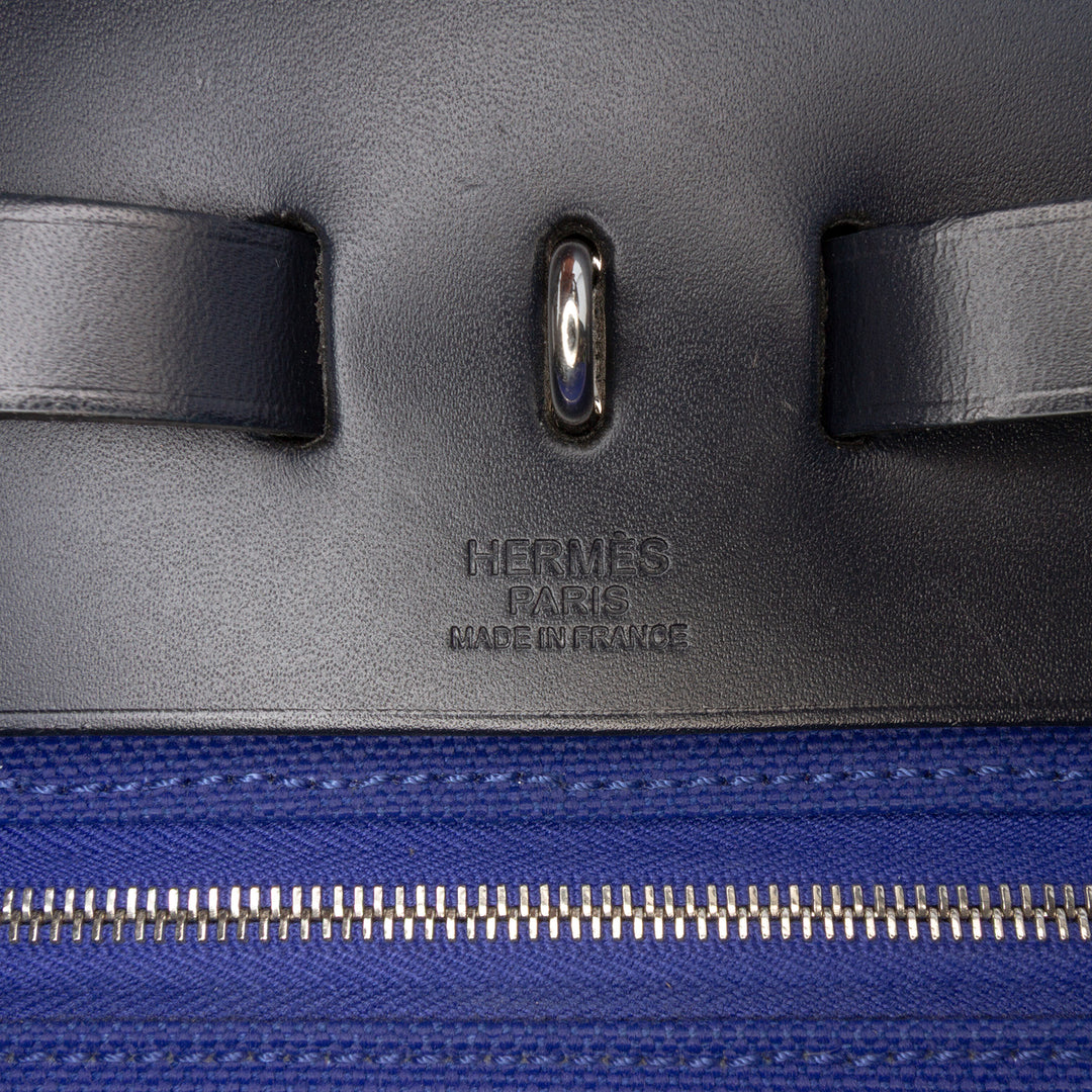 Hermès Toile Herbag Zip 39 Bleu