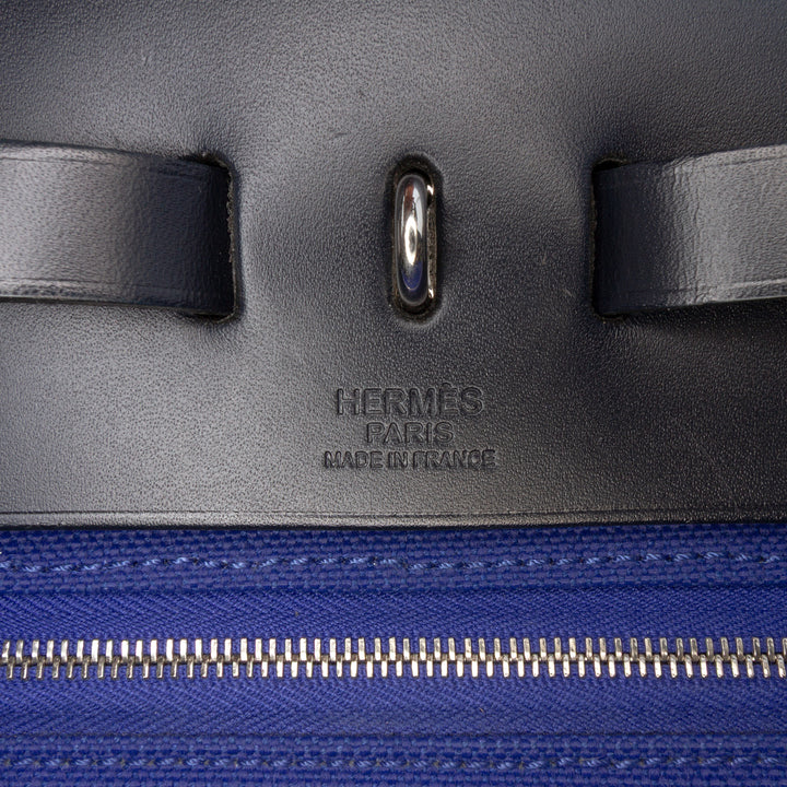 Hermès Toile Herbag Zip 39 Bleu