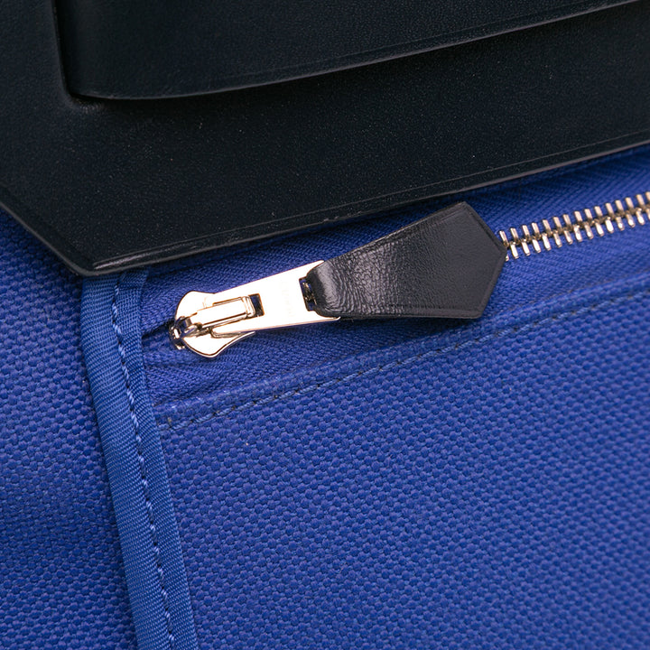 Hermès Toile Herbag Zip 39 Bleu