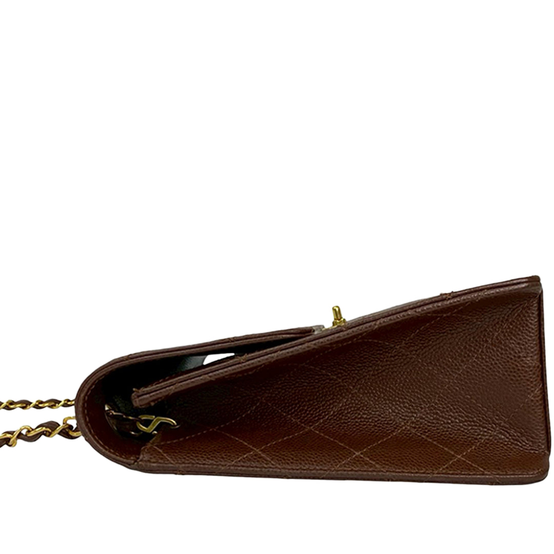 Chanel CC Jumbo Surpiqué Caviar Simple rabat