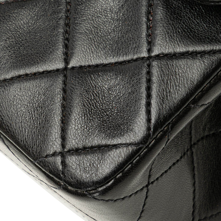 Small Classic Lambskin Double Flap Black - Gaby Paris