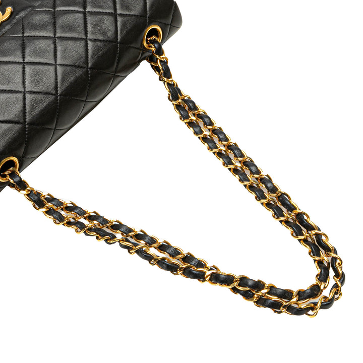 Small Classic Lambskin Double Flap Black - Gaby Paris