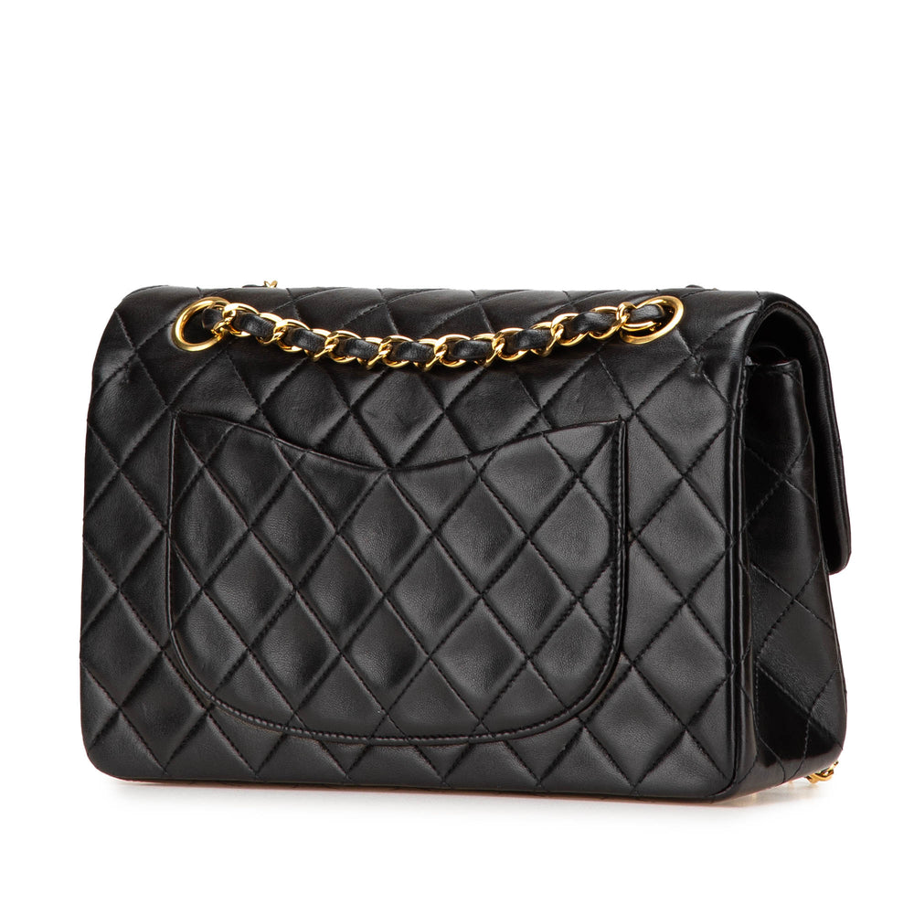 Small Classic Lambskin Double Flap Black - Gaby Paris