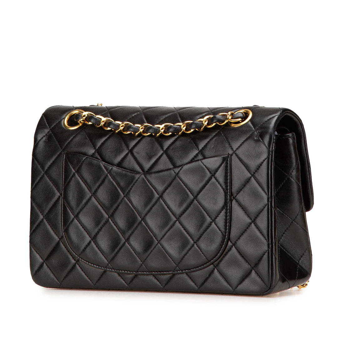 Small Classic Lambskin Double Flap Black - Gaby Paris