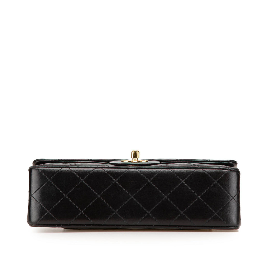 Small Classic Lambskin Double Flap Black - Gaby Paris