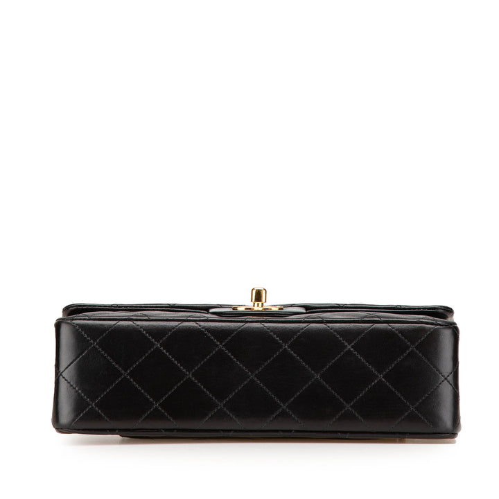 Small Classic Lambskin Double Flap Black - Gaby Paris