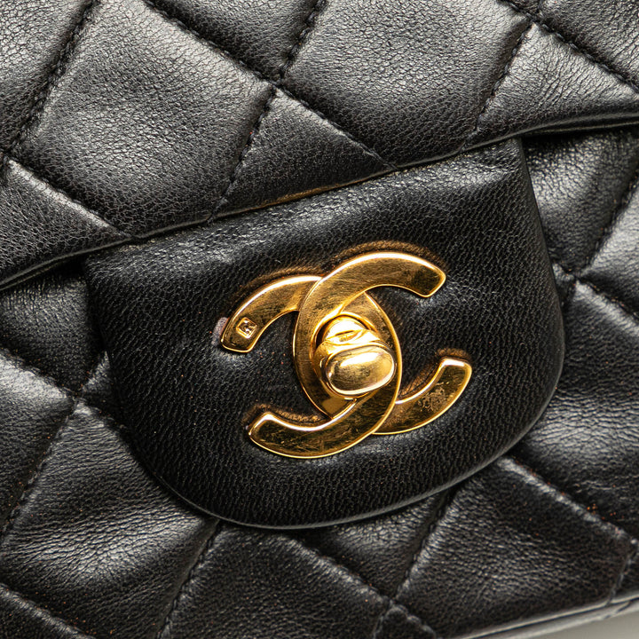 Small Classic Lambskin Double Flap Black - Gaby Paris