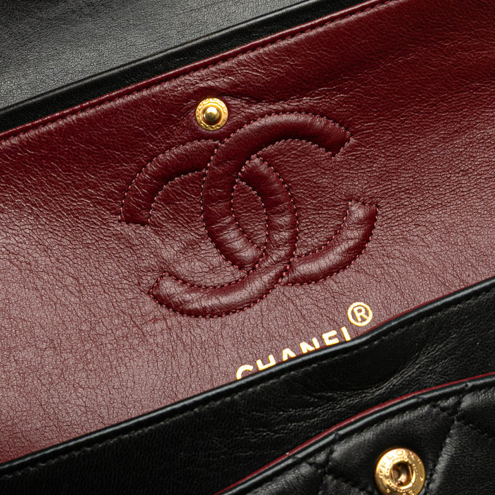 Small Classic Lambskin Double Flap Black - Gaby Paris