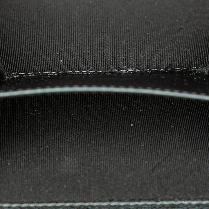 Small Iridescent Caviar Single Flap Black - Gaby Paris
