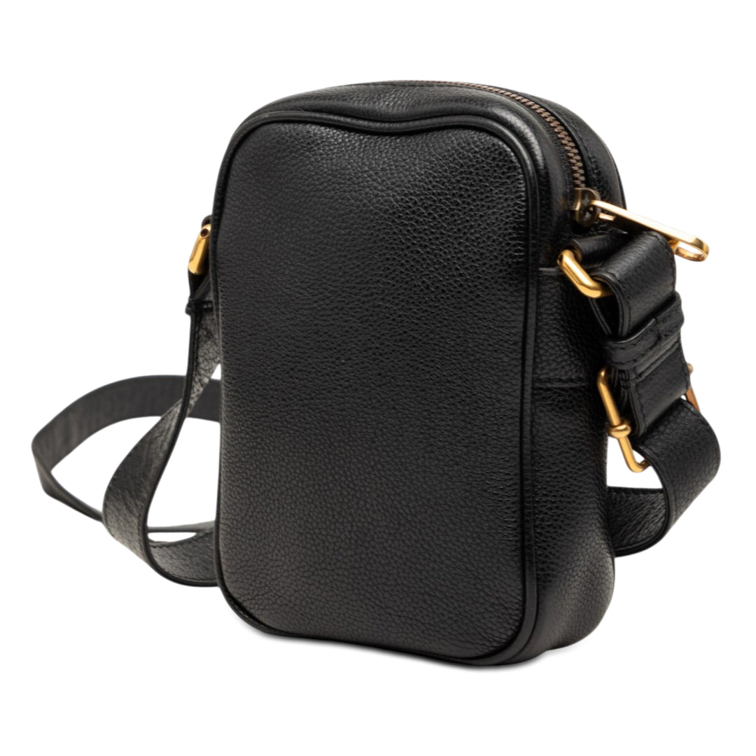 Gucci Mini Cuir de veau grainé Logo Sac porté croisé