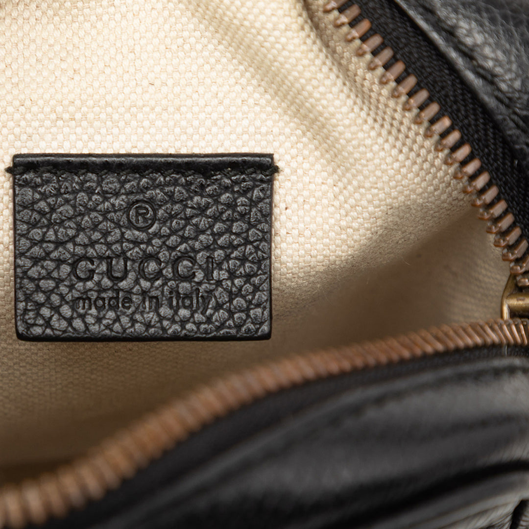 Gucci Mini Cuir de veau grainé Logo Sac porté croisé