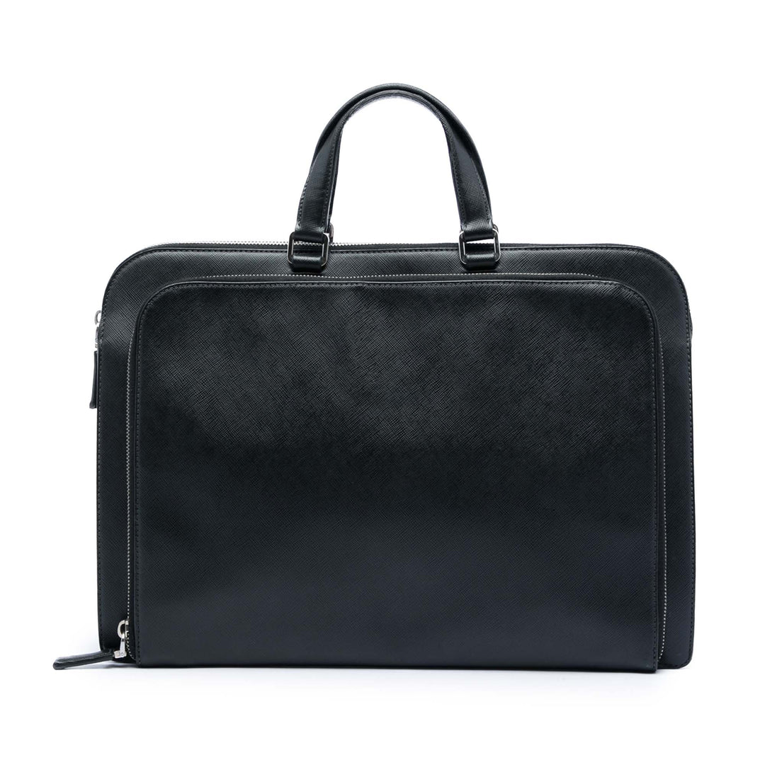 Prada Saffiano Cuir Travel Front Zip Pocket Porte-documents