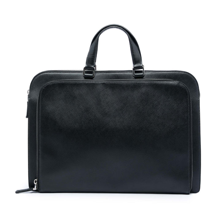 Prada Saffiano Cuir Travel Front Zip Pocket Porte-documents