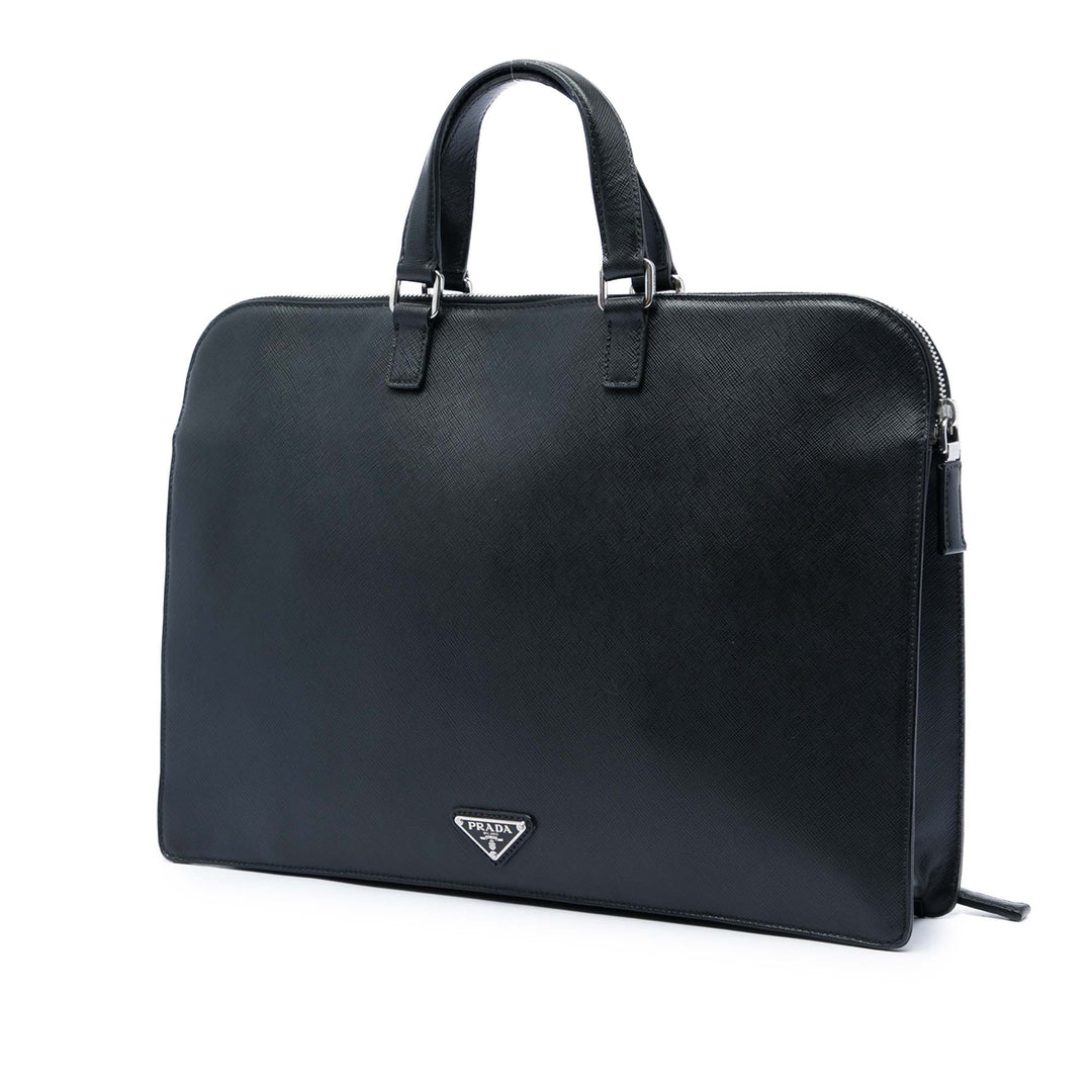 Prada Saffiano Cuir Travel Front Zip Pocket Porte-documents